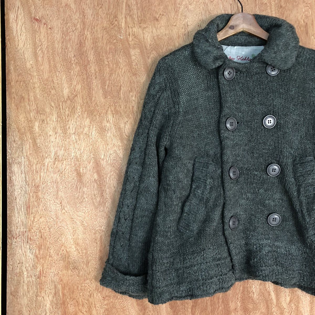 Homespun Knitwear Super Hakka Grey Knitwear cardigan japan #H309 Size US M / EU 48-50 / 2 - 7 Thumbnail