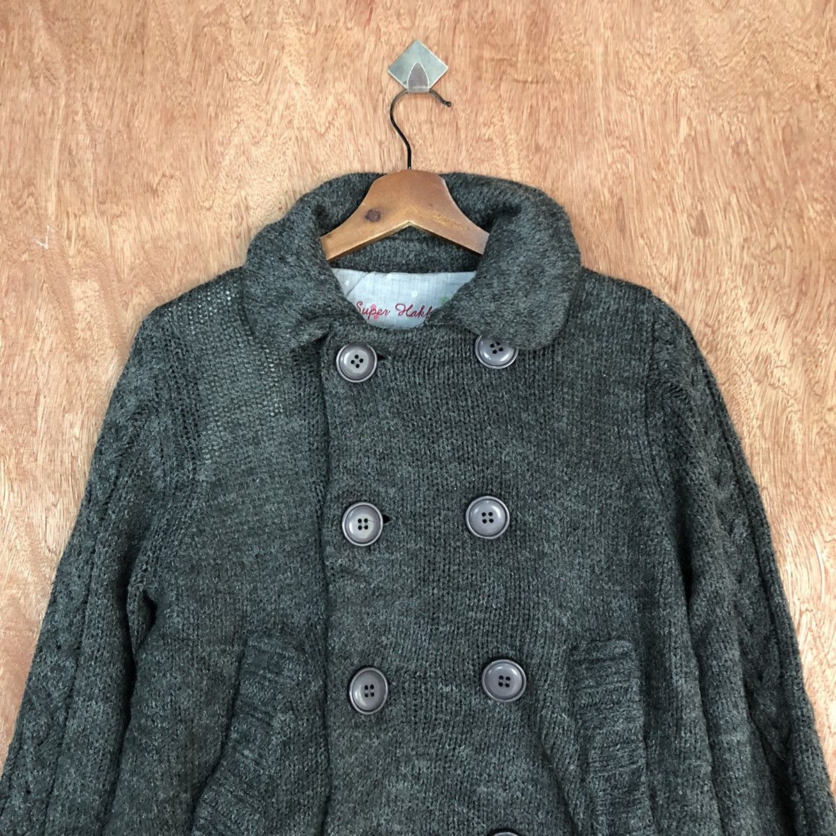 Homespun Knitwear Super Hakka Grey Knitwear cardigan japan #H309 Size US M / EU 48-50 / 2 - 9 Thumbnail