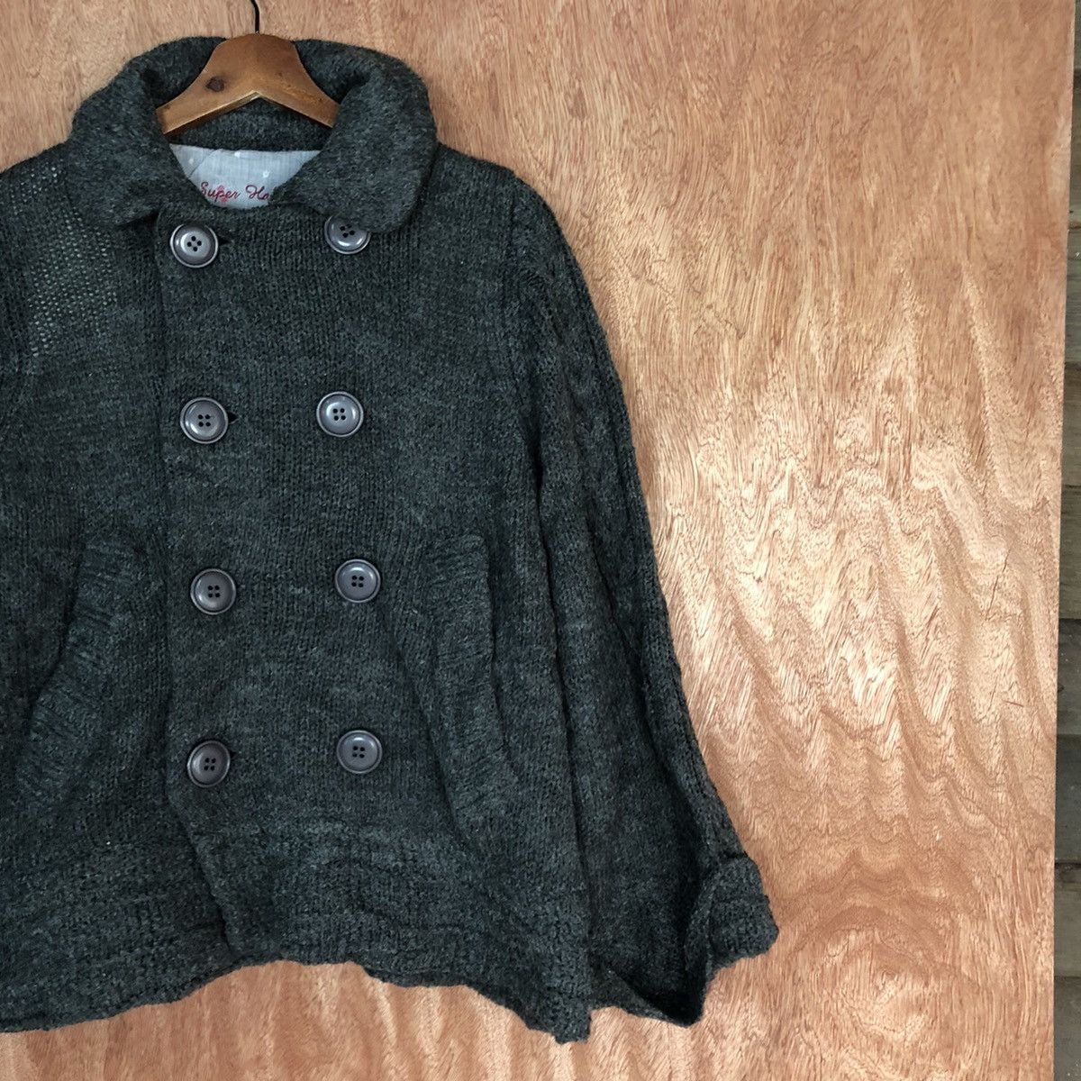 Homespun Knitwear Super Hakka Grey Knitwear cardigan japan #H309 Size US M / EU 48-50 / 2 - 5 Thumbnail