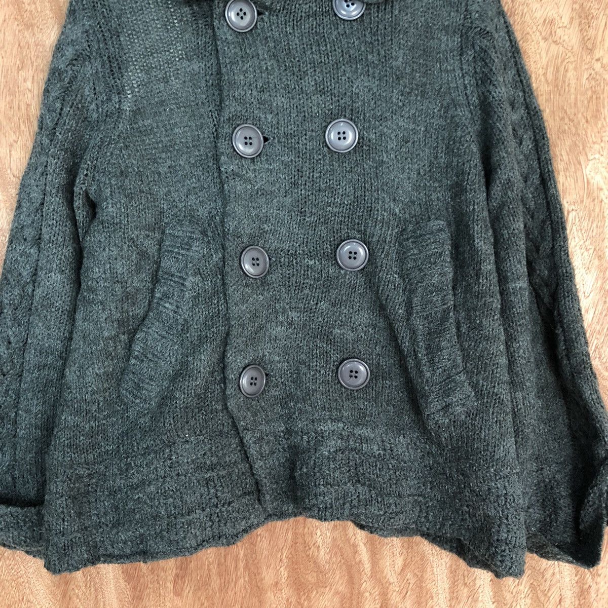 Homespun Knitwear Super Hakka Grey Knitwear cardigan japan #H309 Size US M / EU 48-50 / 2 - 8 Thumbnail