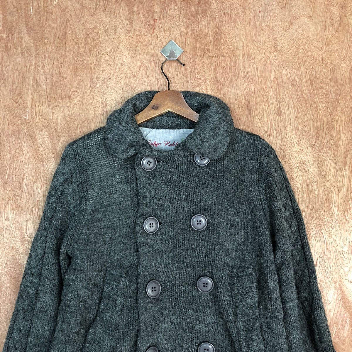Homespun Knitwear Super Hakka Grey Knitwear cardigan japan #H309 Size US M / EU 48-50 / 2 - 2 Thumbnail
