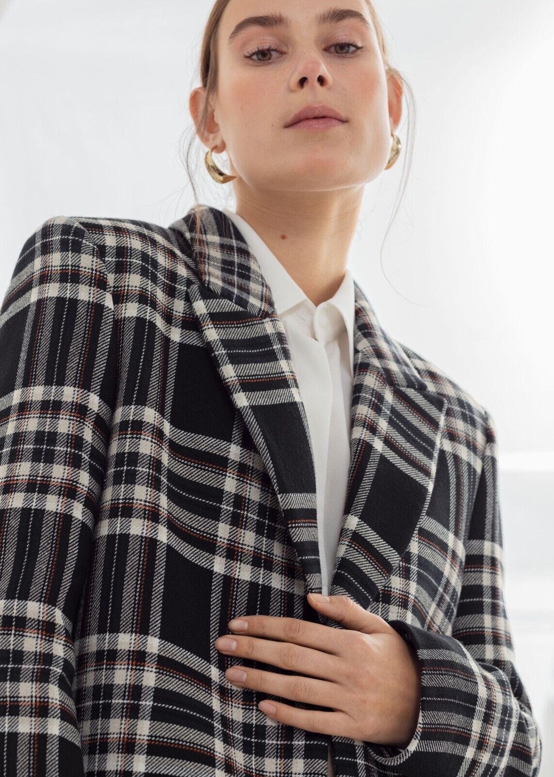 & Other Stories & OTHER STORIES Cotton Blend Plaid Blazer Size S / US 4 / IT 40 - 7 Thumbnail
