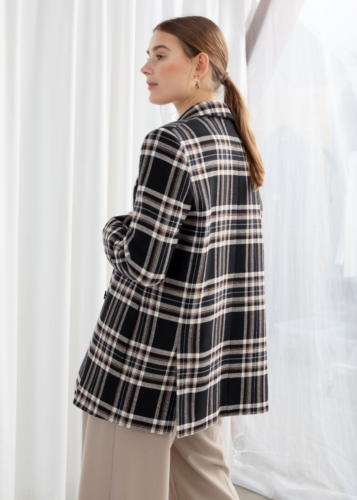 & Other Stories & OTHER STORIES Cotton Blend Plaid Blazer Size S / US 4 / IT 40 - 8 Thumbnail