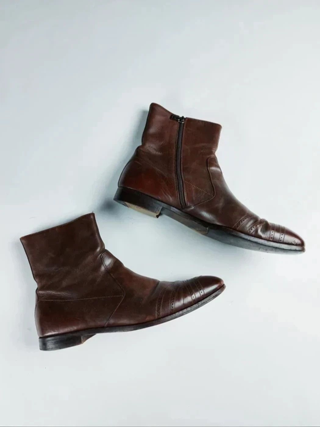 VINTAGE PRADA ZIP LEATHER BOOTS 7UK