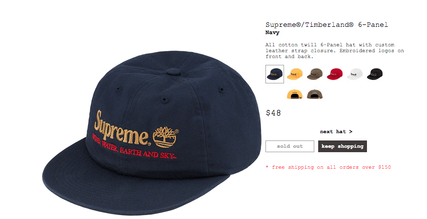 Supreme Timberland 6-Panel Navy