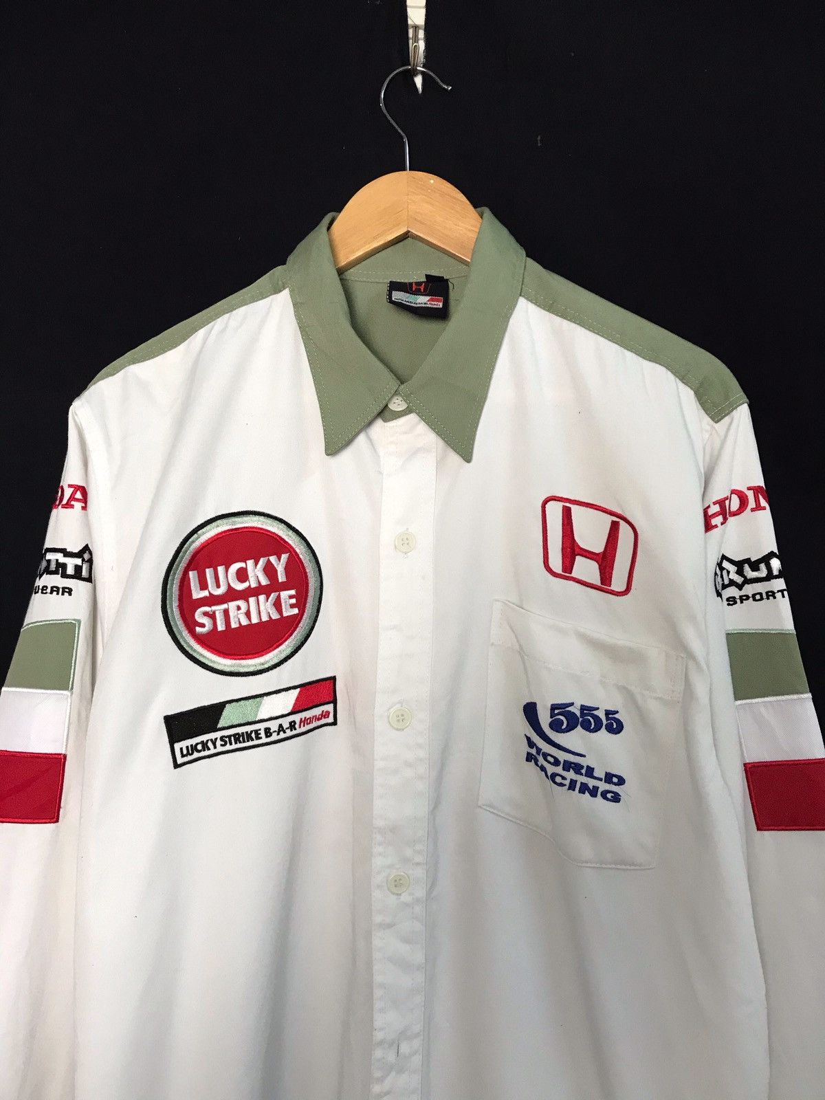 Honda × Sports Specialties × Vintage Lucky Strike Bar B-A-R Honda Bottom Up Shirt Size US M / EU 48-50 / 2 - 2 Thumbnail