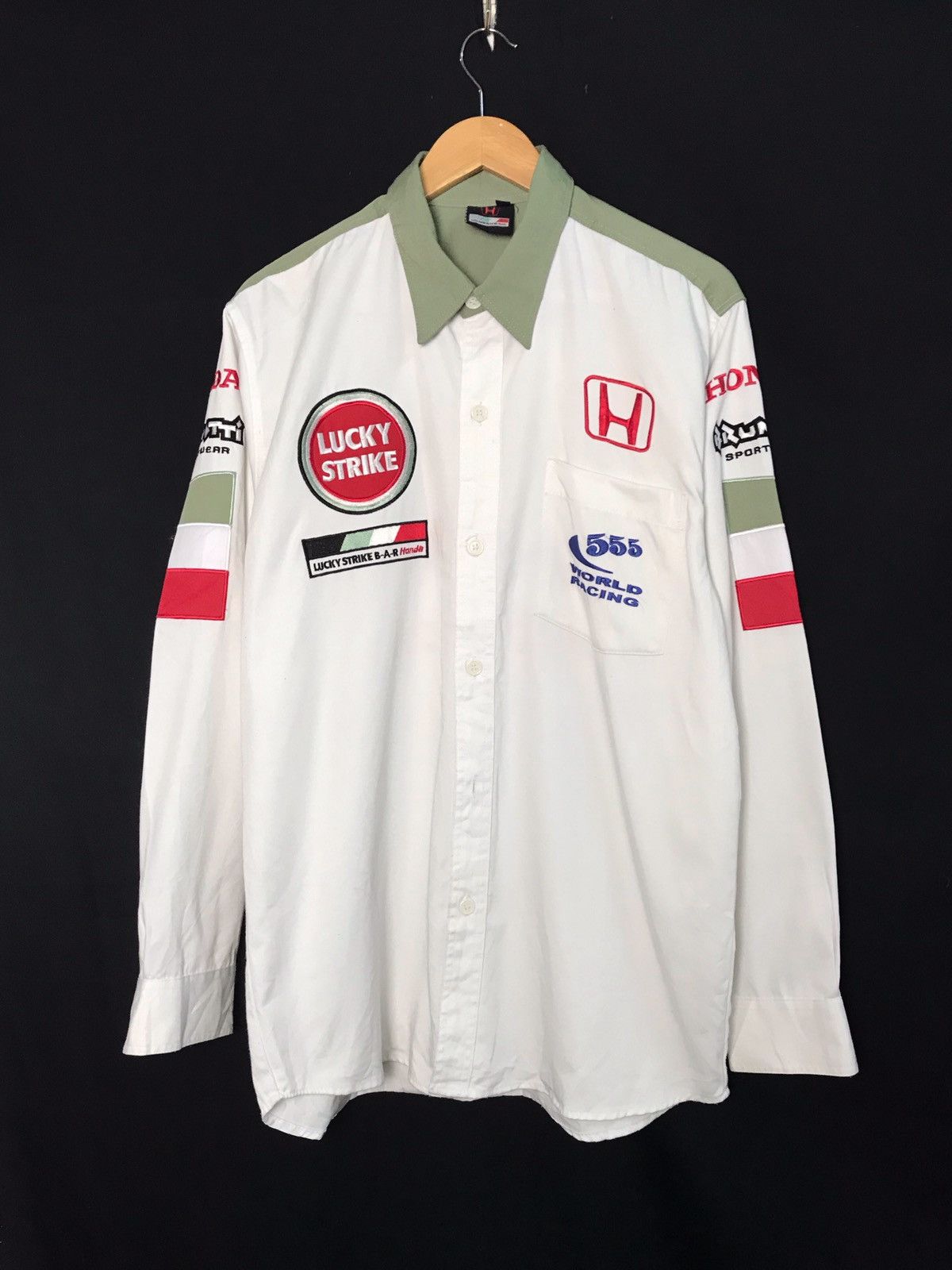 Honda × Sports Specialties × Vintage Lucky Strike Bar B-A-R Honda Bottom Up Shirt Size US M / EU 48-50 / 2 - 1 Thumbnail