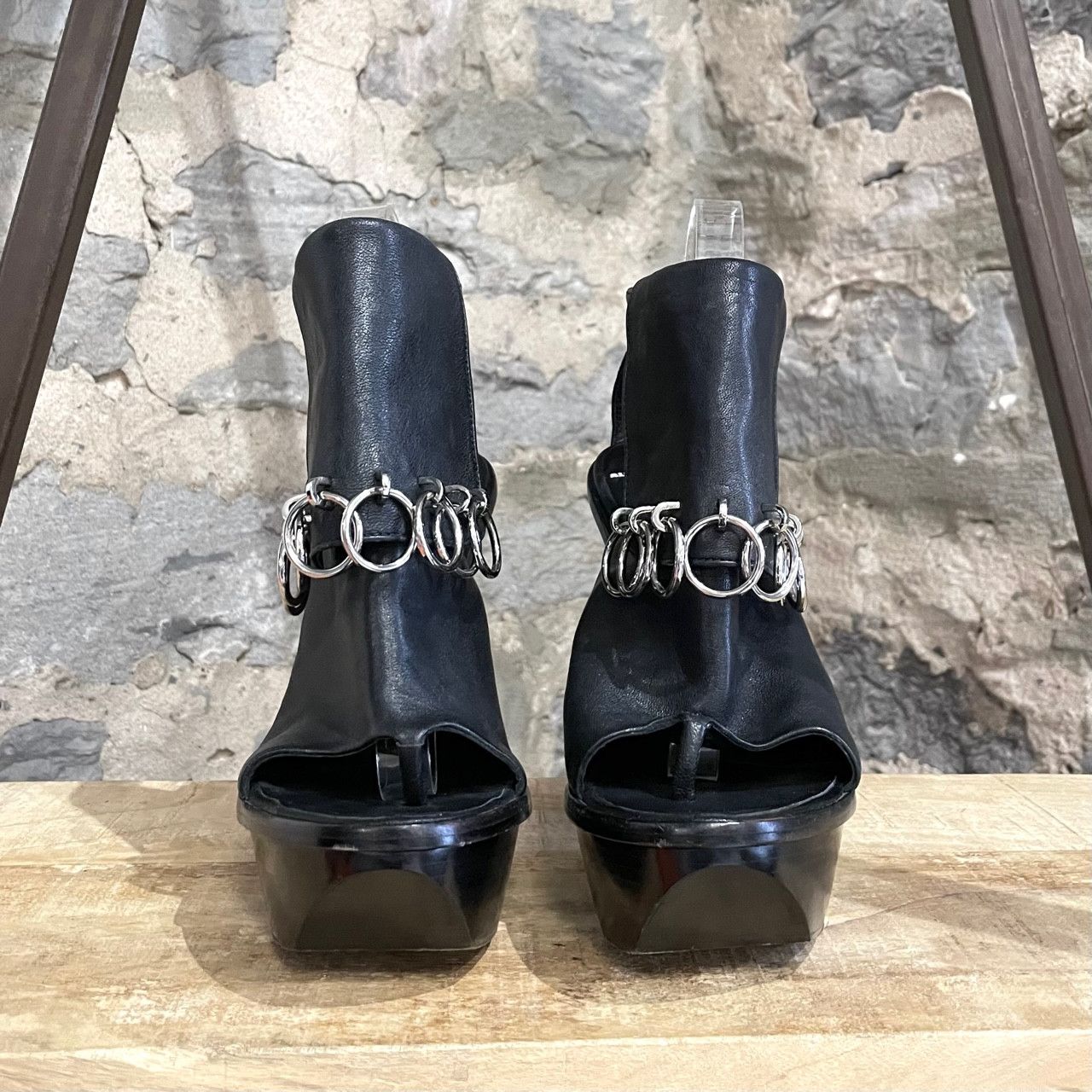 Alexander Wang Alexander Wang Black Ring Accent Platform Sandals Size US 9 / IT 39 - 3 Thumbnail