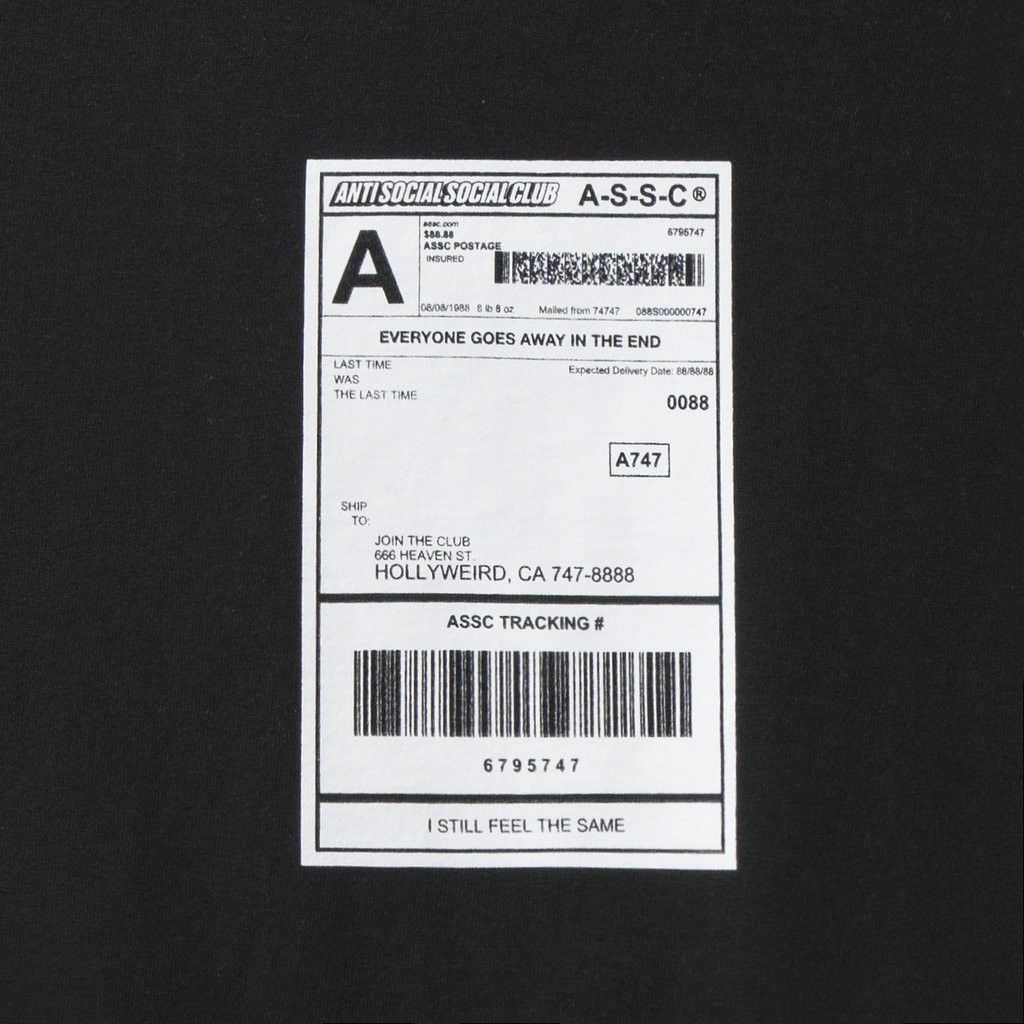 Anti Social Social Club DS ASSC label Thank God Black Tee FTP FOG CDG KAWS BAPE KITH Size US XL / EU 56 / 4 - 5 Thumbnail