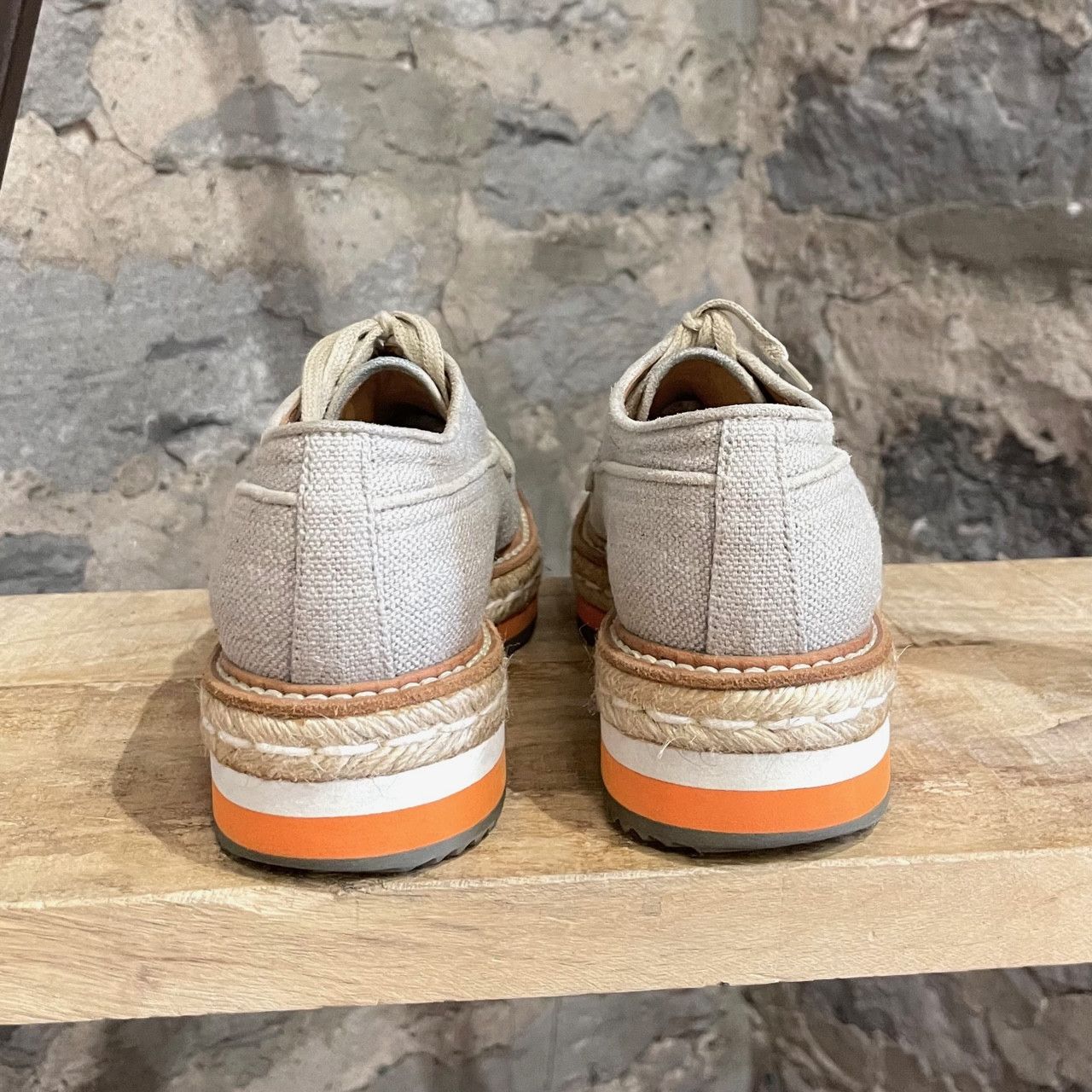 Prada Prada Beige Canvas Platform Creepers Size US 5 / IT 35 - 4 Thumbnail
