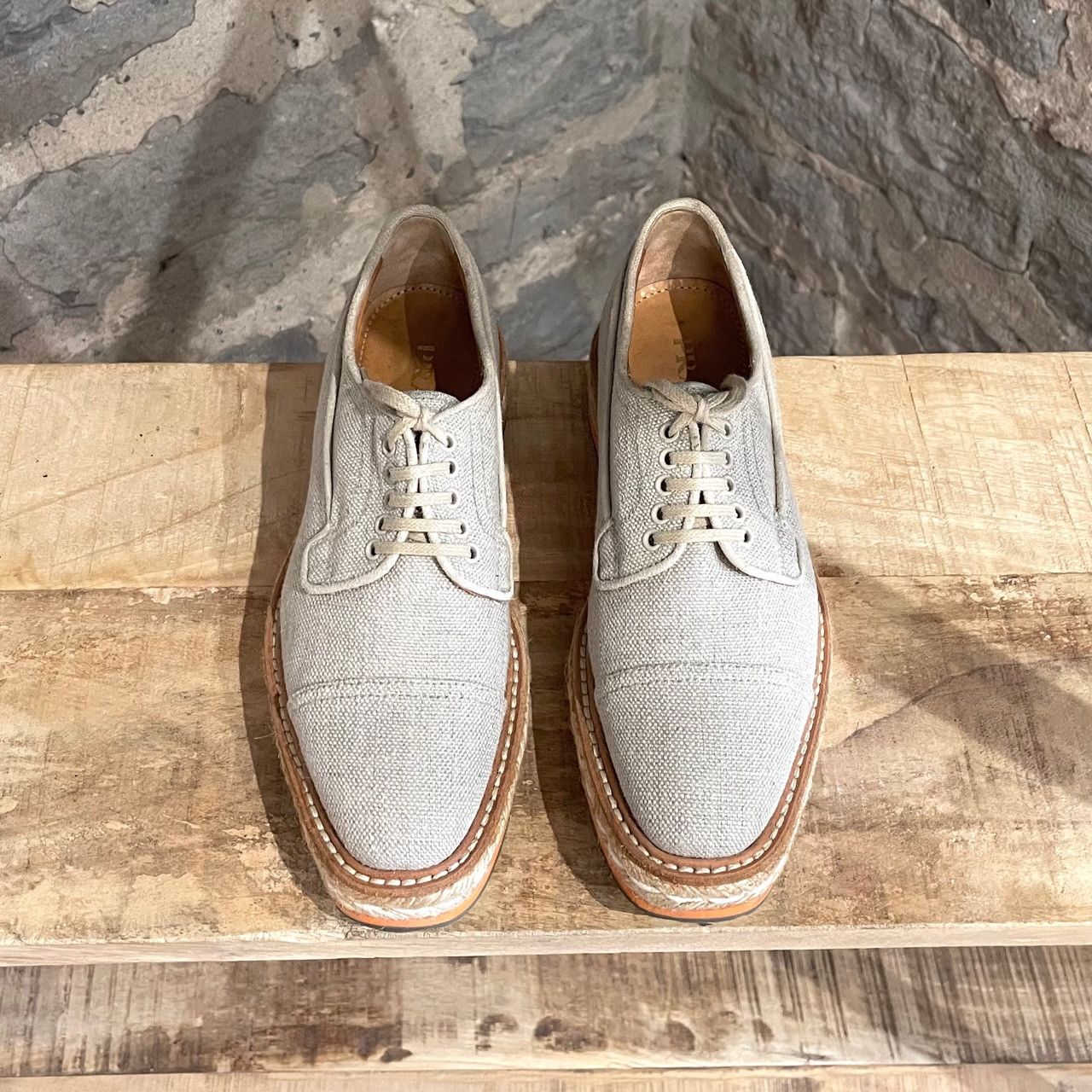 Prada Prada Beige Canvas Platform Creepers Size US 5 / IT 35 - 2 Thumbnail