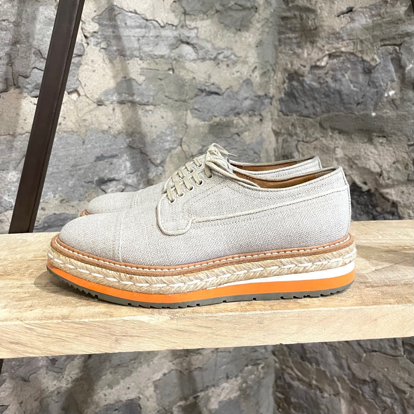 Prada Prada Beige Canvas Platform Creepers Size US 5 / IT 35 - 5 Thumbnail