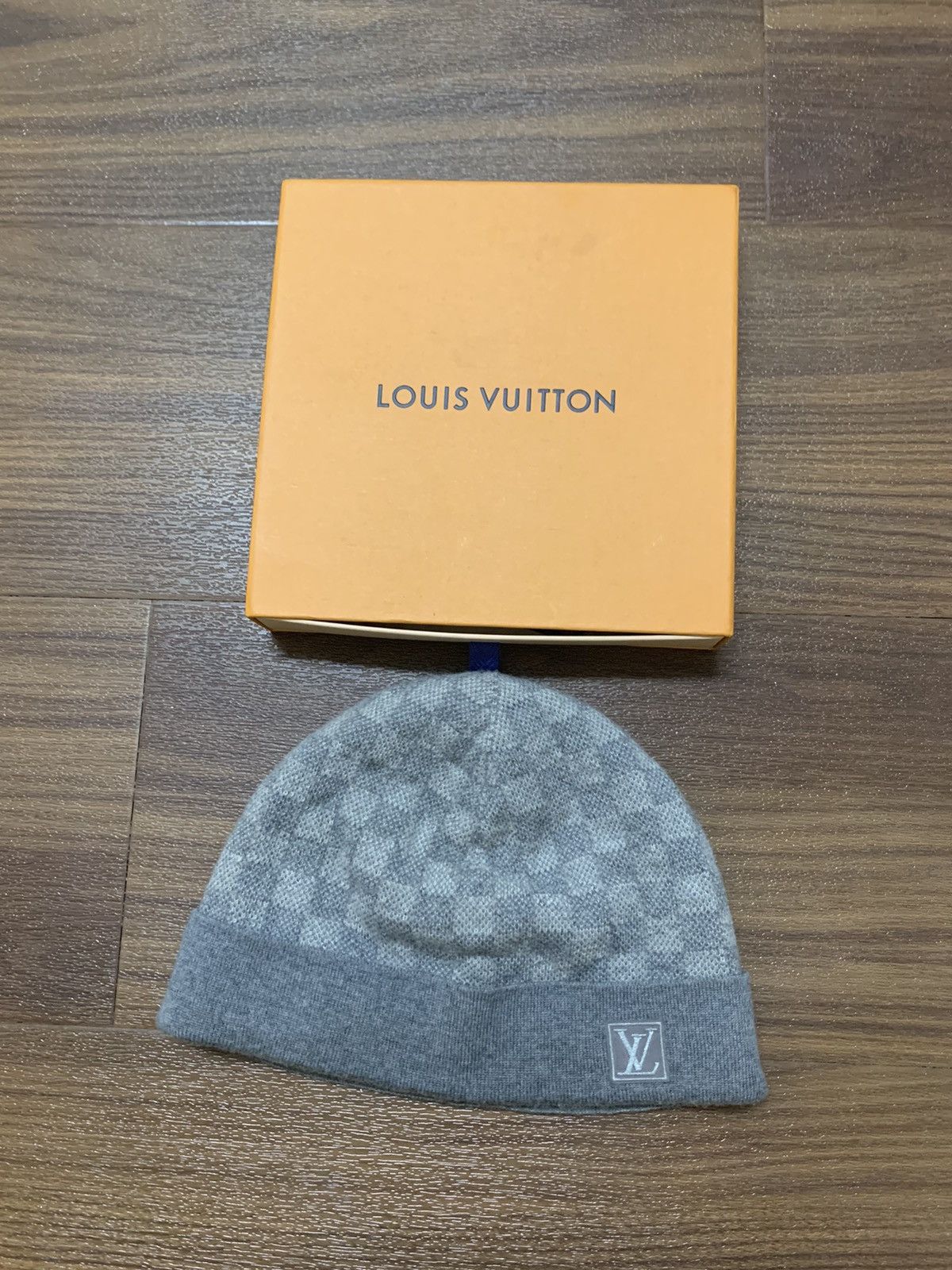 Grey Petit Damier Beanie Hat