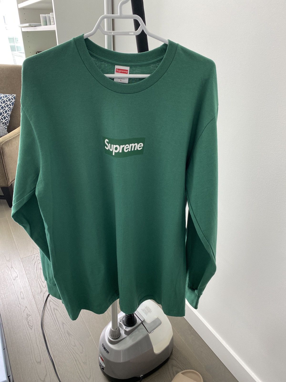 Supreme Supreme Box Logo L/S Tee Light Pine | Grailed