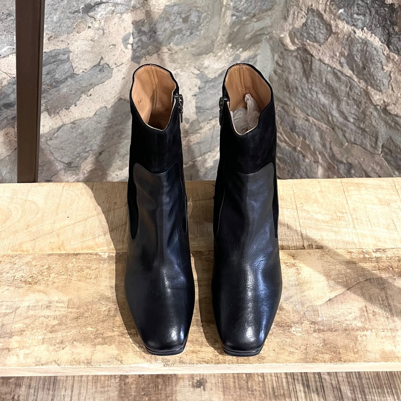 Dries Van Noten Dries Van Noten Black Leather Boots with Plexi Heel Size US 6.5 / IT 36.5 - 2 Thumbnail