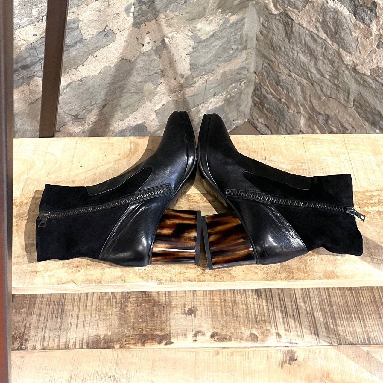 Dries Van Noten Dries Van Noten Black Leather Boots with Plexi Heel Size US 6.5 / IT 36.5 - 7 Thumbnail