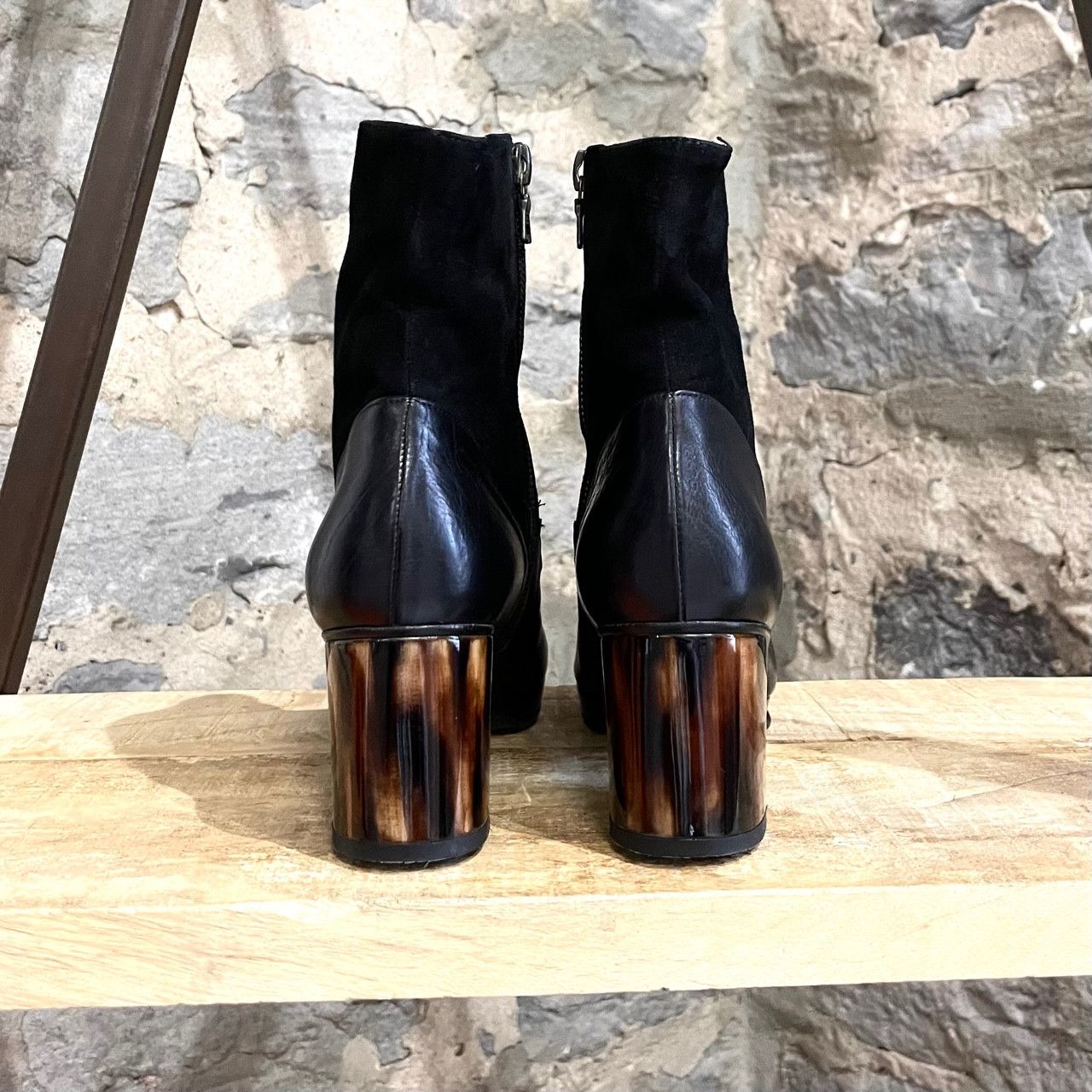 Dries Van Noten Dries Van Noten Black Leather Boots with Plexi Heel Size US 6.5 / IT 36.5 - 4 Thumbnail