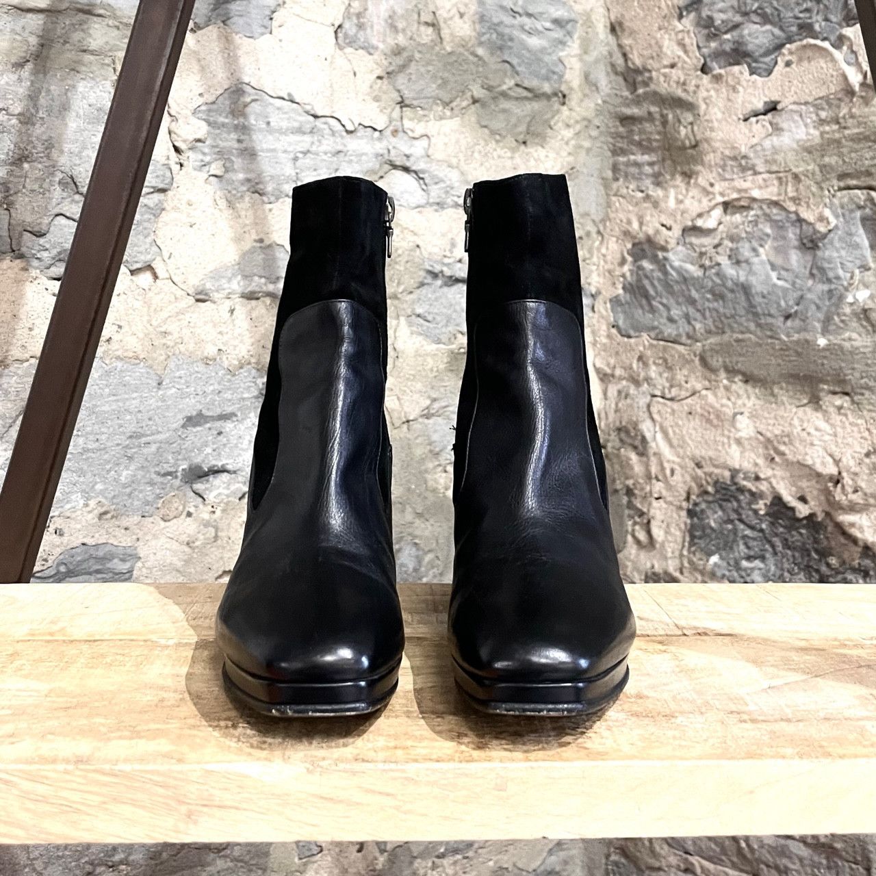 Dries Van Noten Dries Van Noten Black Leather Boots with Plexi Heel Size US 6.5 / IT 36.5 - 3 Thumbnail