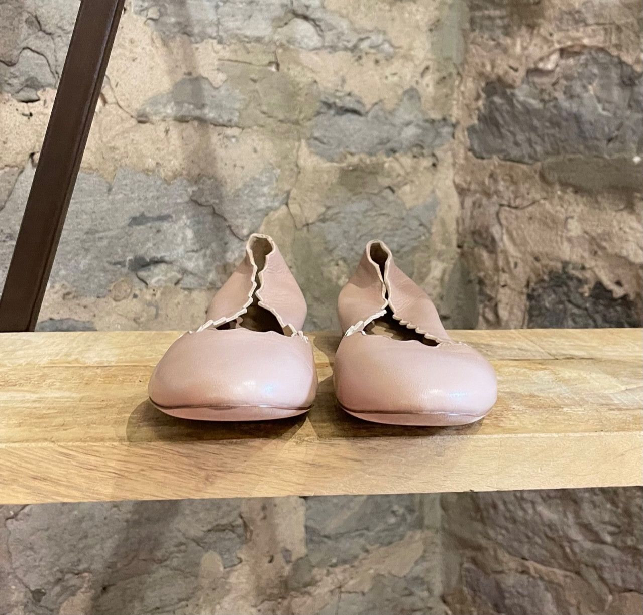 Chloe Chloé Nude Leather Lauren Scalloped Ballerinas Flats Size US 8 / IT 38 - 3 Thumbnail