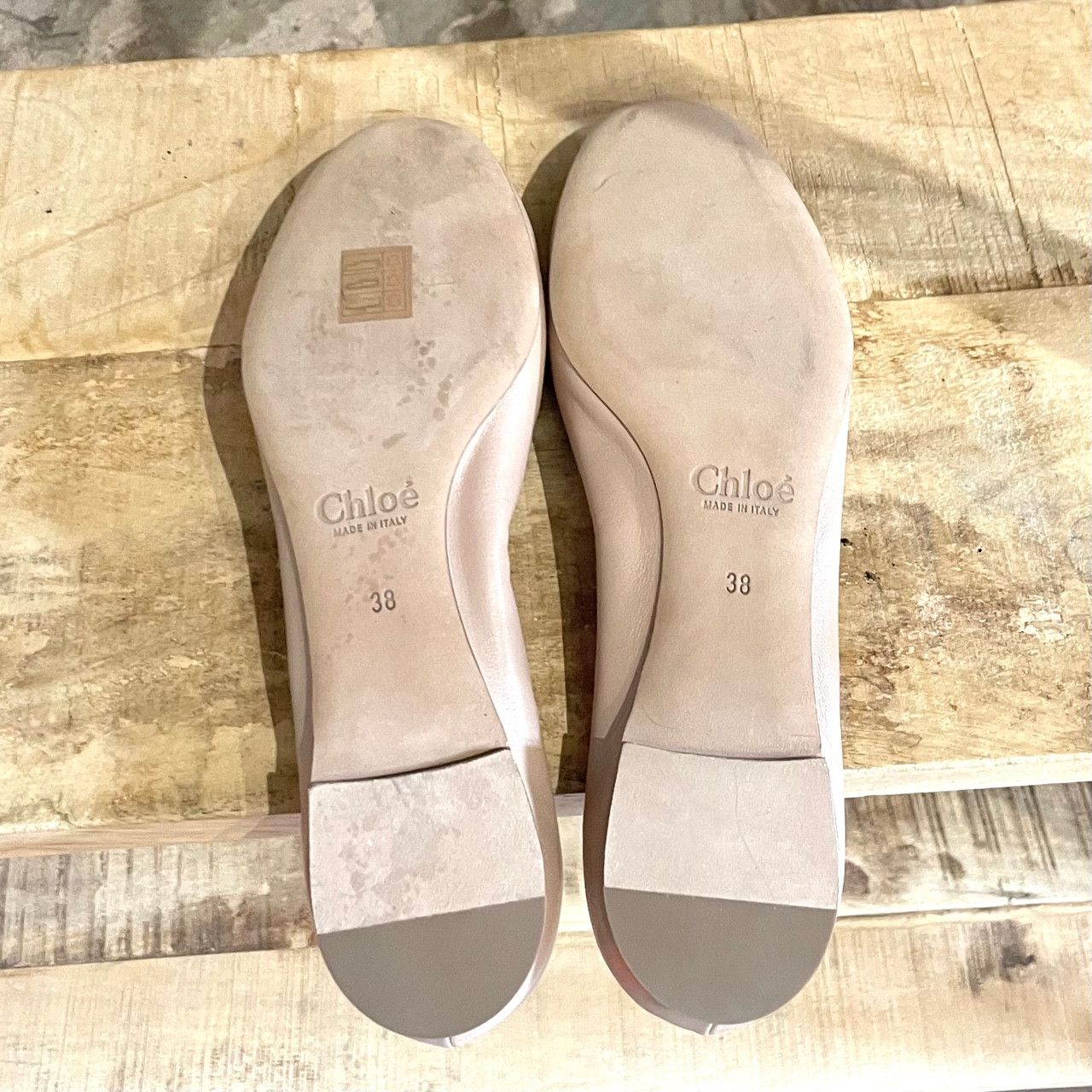 Chloe Chloé Nude Leather Lauren Scalloped Ballerinas Flats Size US 8 / IT 38 - 6 Thumbnail