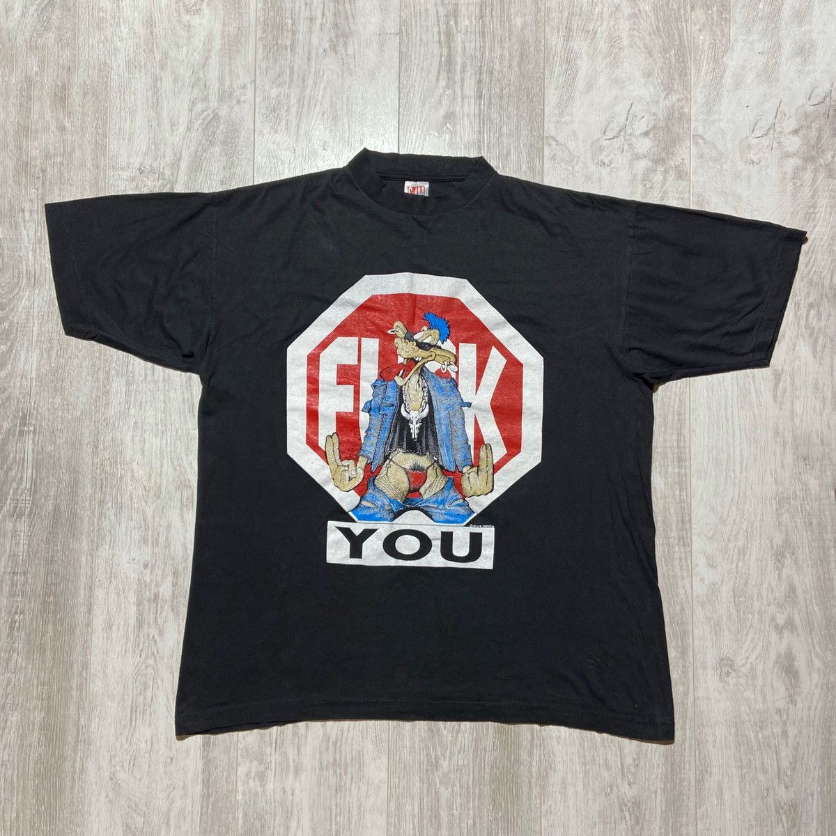 Vintage Vintage 1993 Black Sheep “Fuck You” T-Shirt Size US XL / EU 56 / 4 - 1 Thumbnail