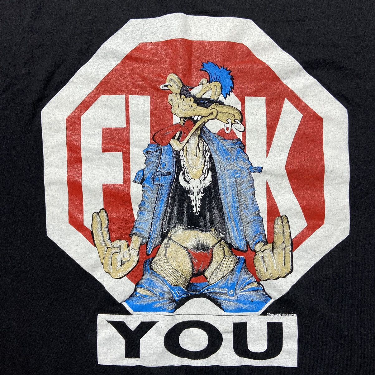 Vintage Vintage 1993 Black Sheep “Fuck You” T-Shirt Size US XL / EU 56 / 4 - 3 Thumbnail