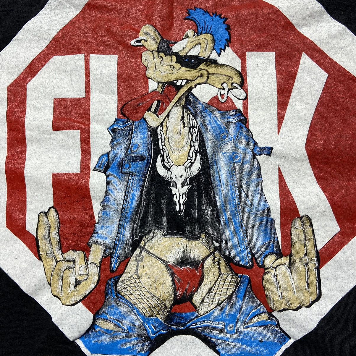 Vintage Vintage 1993 Black Sheep “Fuck You” T-Shirt Size US XL / EU 56 / 4 - 4 Thumbnail