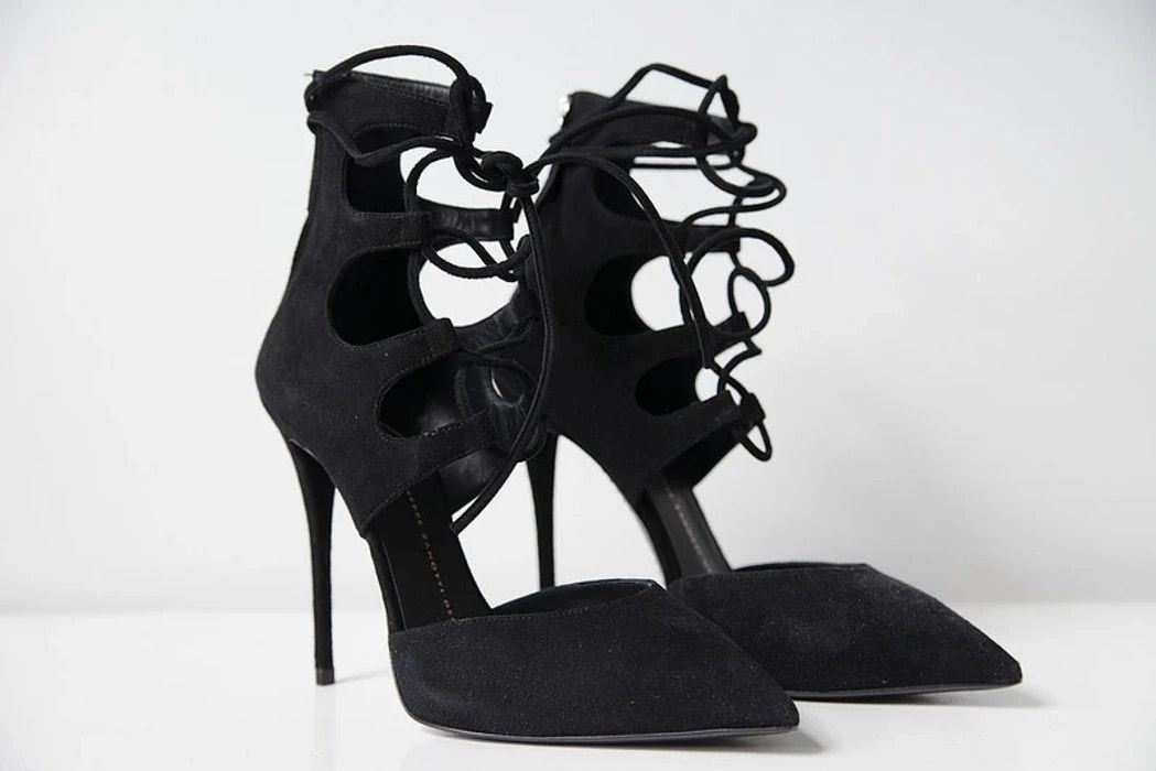 Giuseppe Zanotti black suede point toe heels Size US 8.5 / IT 38.5 - 2 Thumbnail