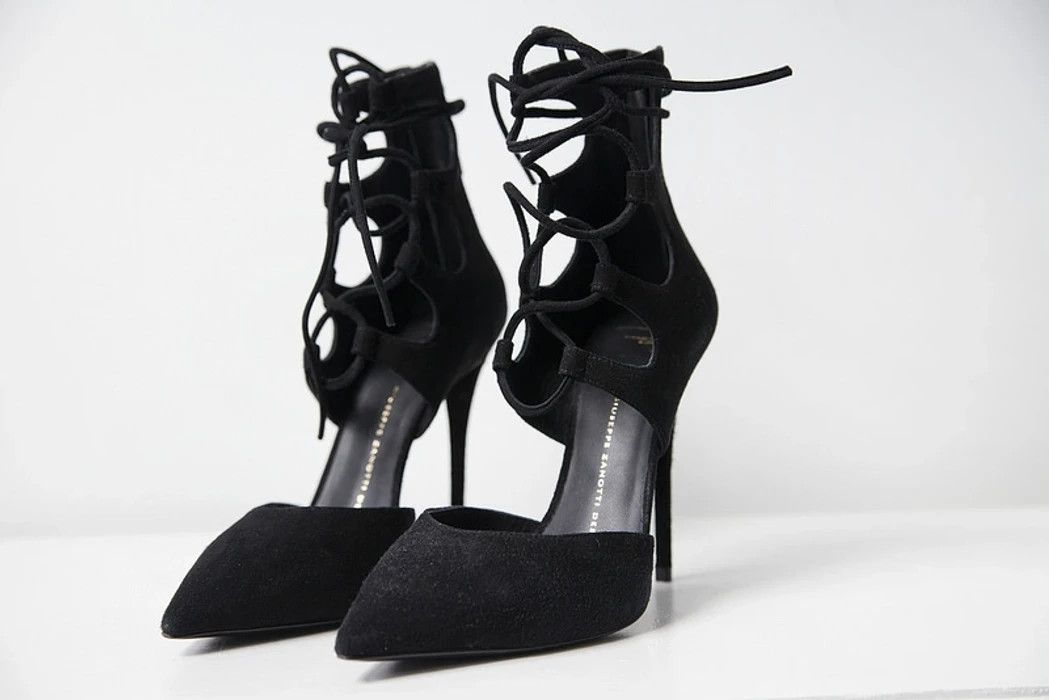 Giuseppe Zanotti black suede point toe heels Size US 8.5 / IT 38.5 - 1 Thumbnail