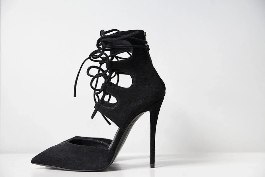 Giuseppe Zanotti black suede point toe heels Size US 8.5 / IT 38.5 - 3 Thumbnail