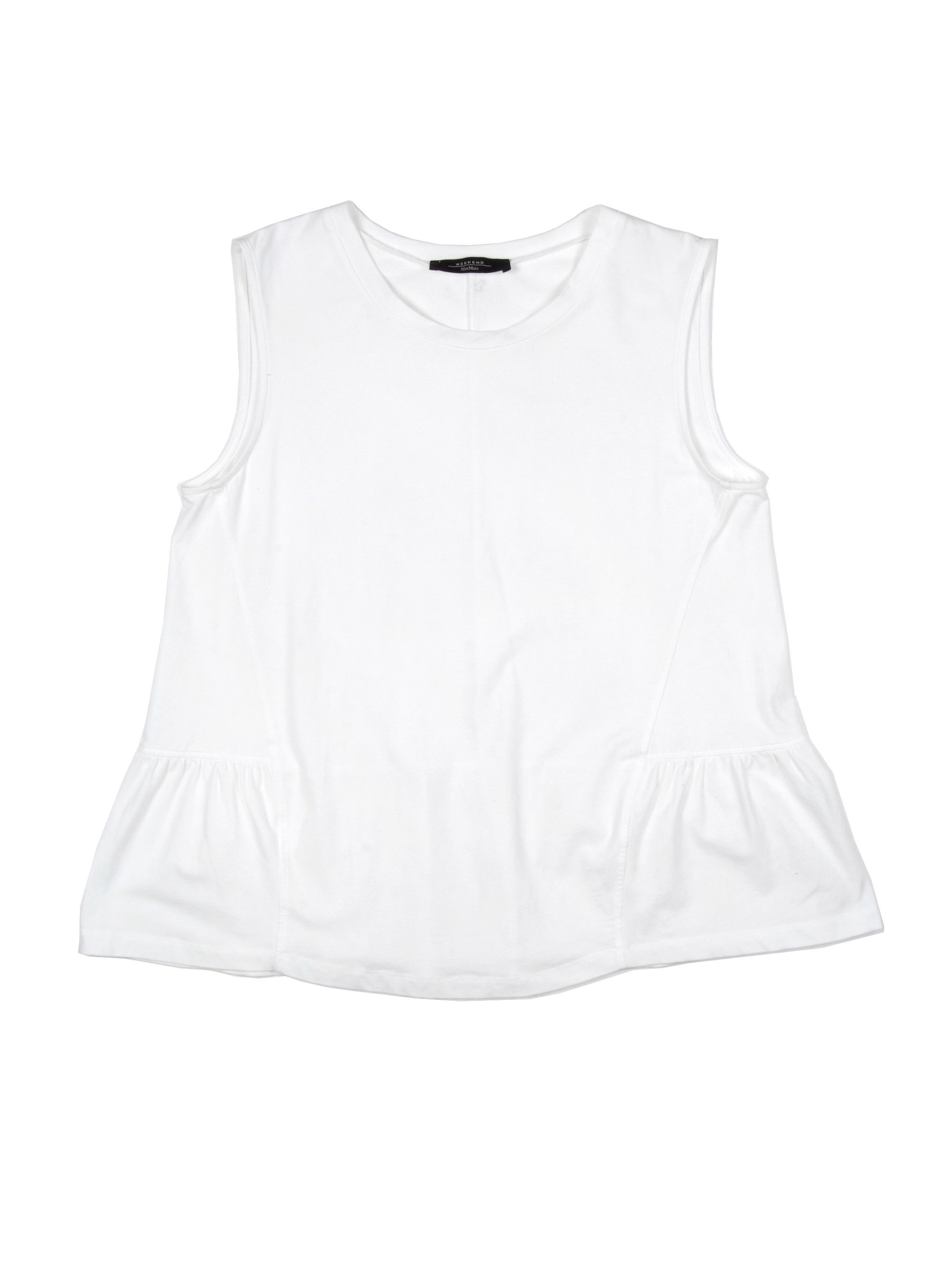 Max Mara Weekend Max Mara White Stretch Cotton Sleeveless Top (M) Size M / US 6-8 / IT 42-44 - 1 Thumbnail