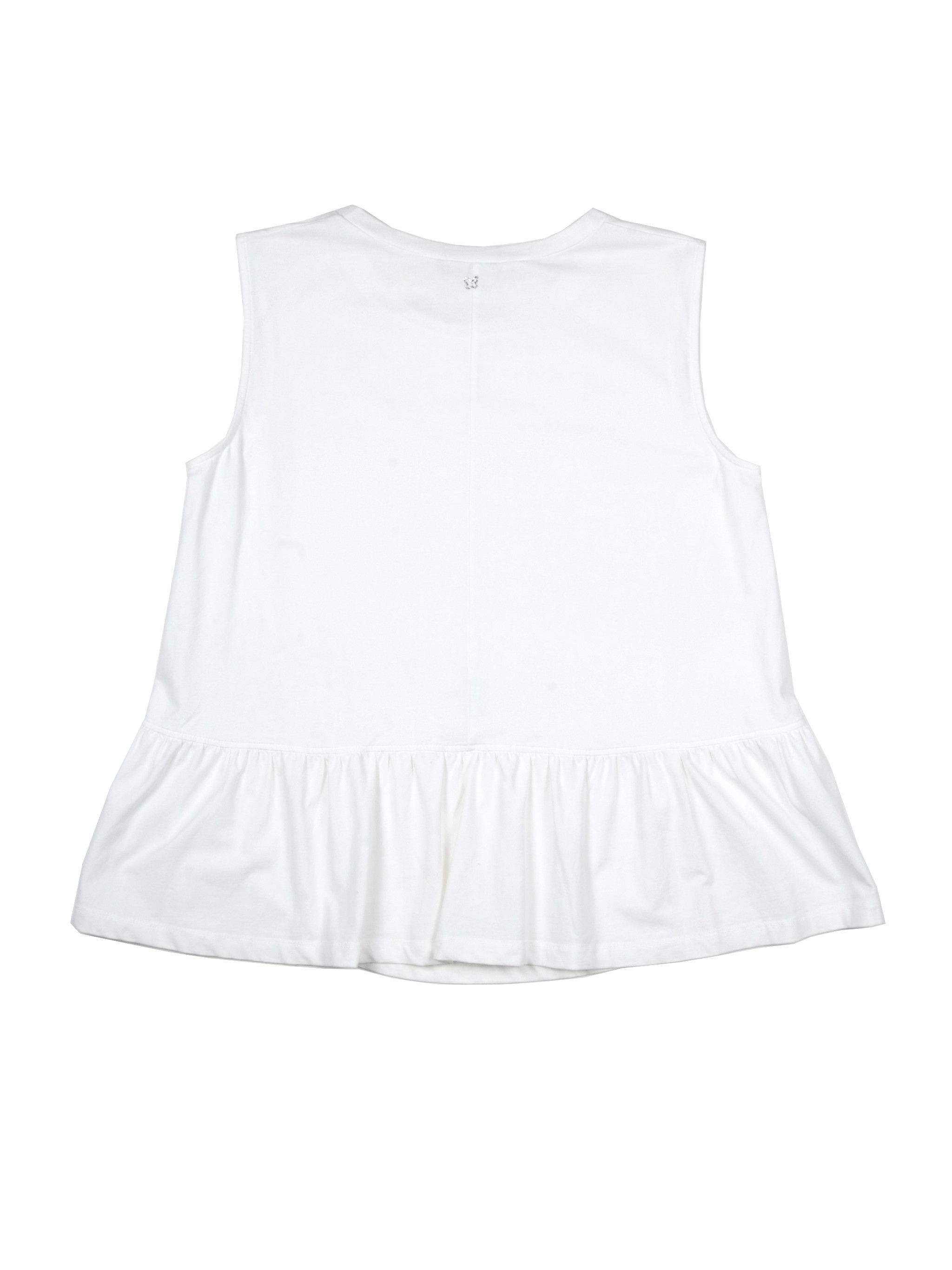Max Mara Weekend Max Mara White Stretch Cotton Sleeveless Top (M) Size M / US 6-8 / IT 42-44 - 2 Thumbnail