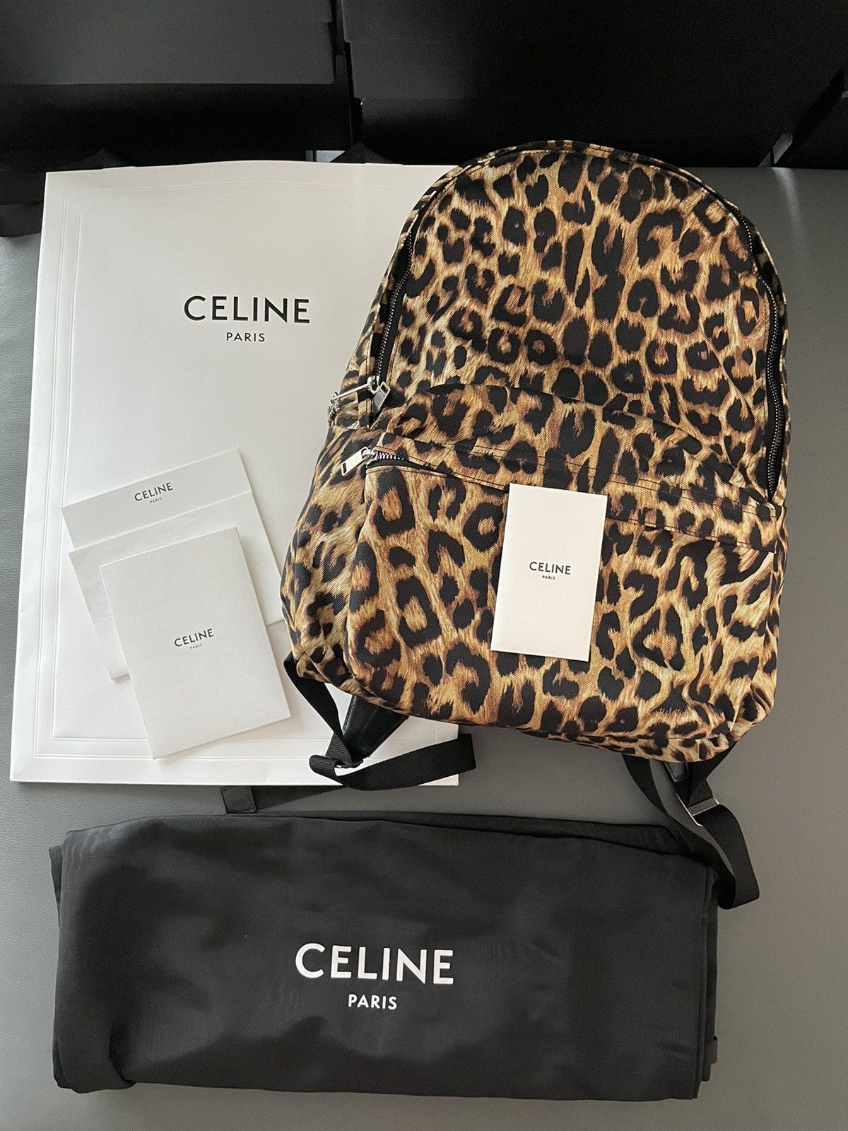 Runway Celine Paris Leopard Backpack Limited Edition