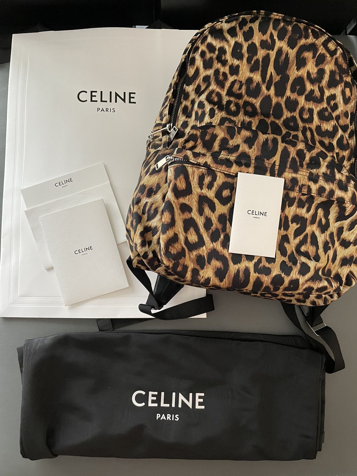 Celine × Hedi Slimane Runway Celine Paris Leopard Backpack Limited Edition Size ONE SIZE - 11 Thumbnail