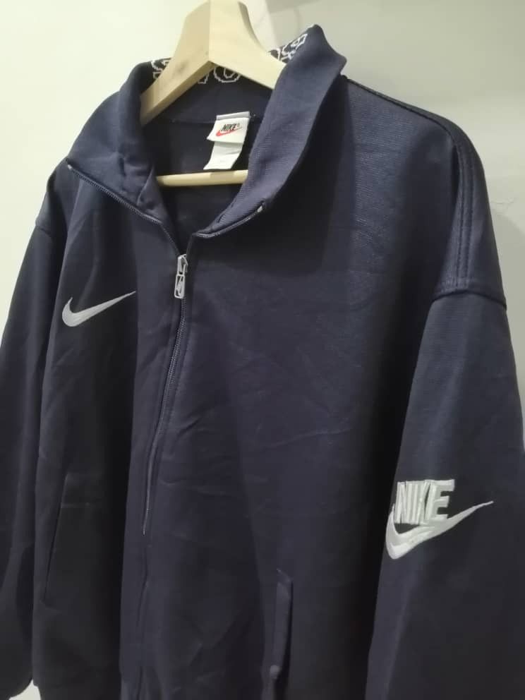 Nike × Vintage Vintage 90s Nike Sweater Zipper Jacket Size US XL / EU 56 / 4 - 3 Thumbnail