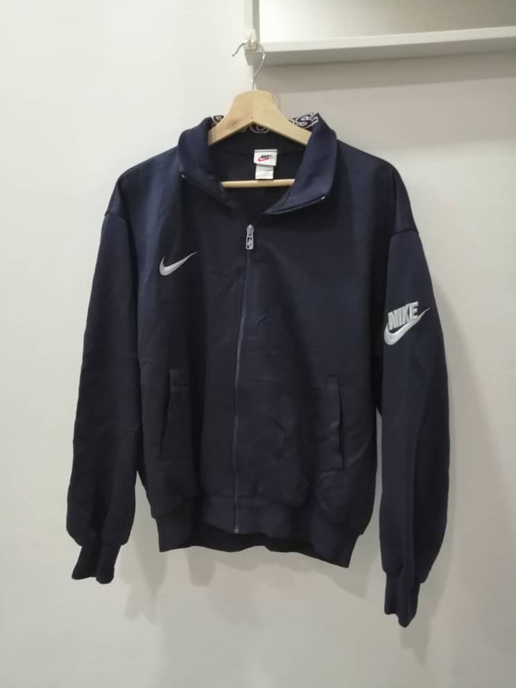 Nike × Vintage Vintage 90s Nike Sweater Zipper Jacket Size US XL / EU 56 / 4 - 1 Thumbnail