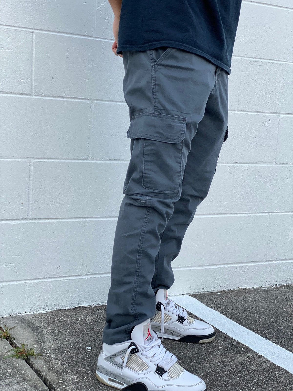 Vintage Tapered Tactical Charcoal Cargo Pants Travis Size US 32 / EU 48 - 3 Thumbnail