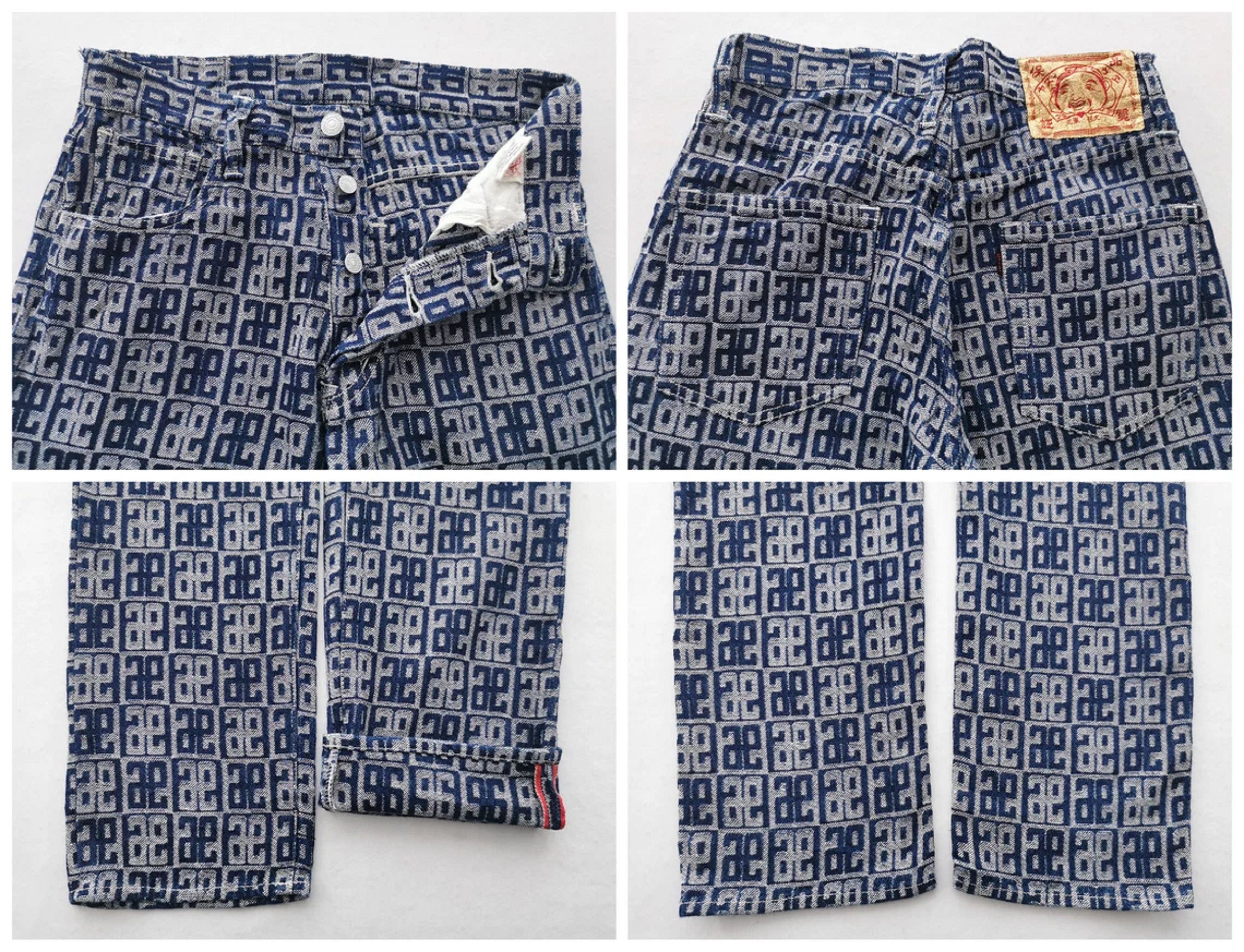 Evisu Evisu Monogram Denim Jeans Pants Size 26x27x34 Size US 26 / EU 42 - 6 Thumbnail