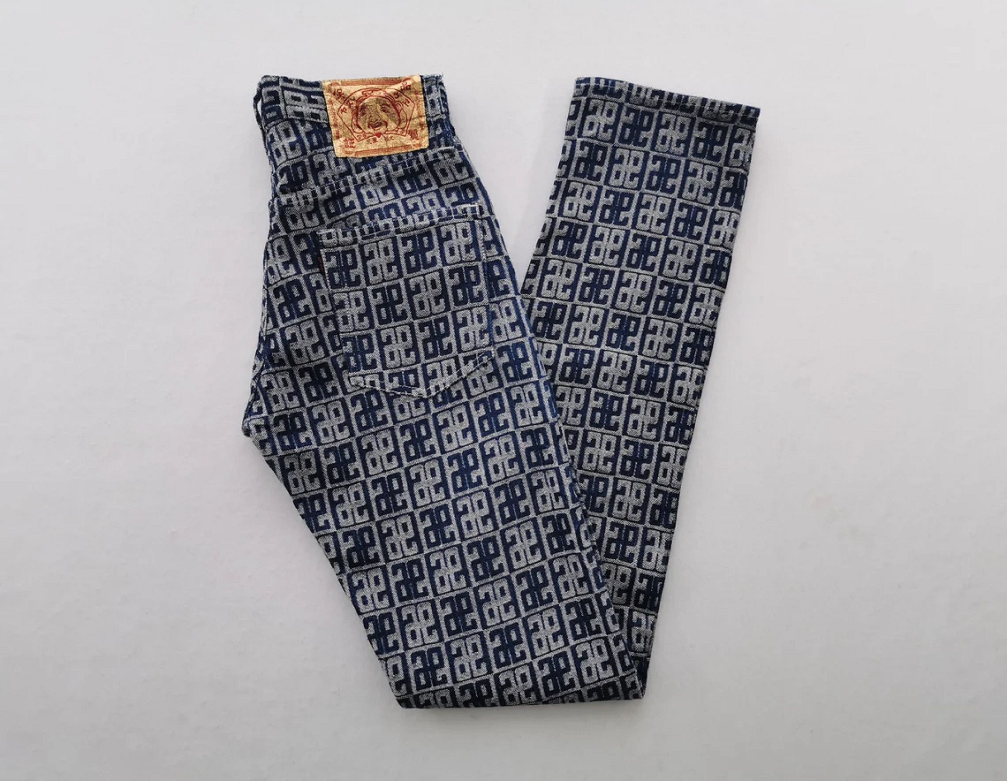 Evisu Evisu Monogram Denim Jeans Pants Size 26x27x34 Size US 26 / EU 42 - 1 Thumbnail