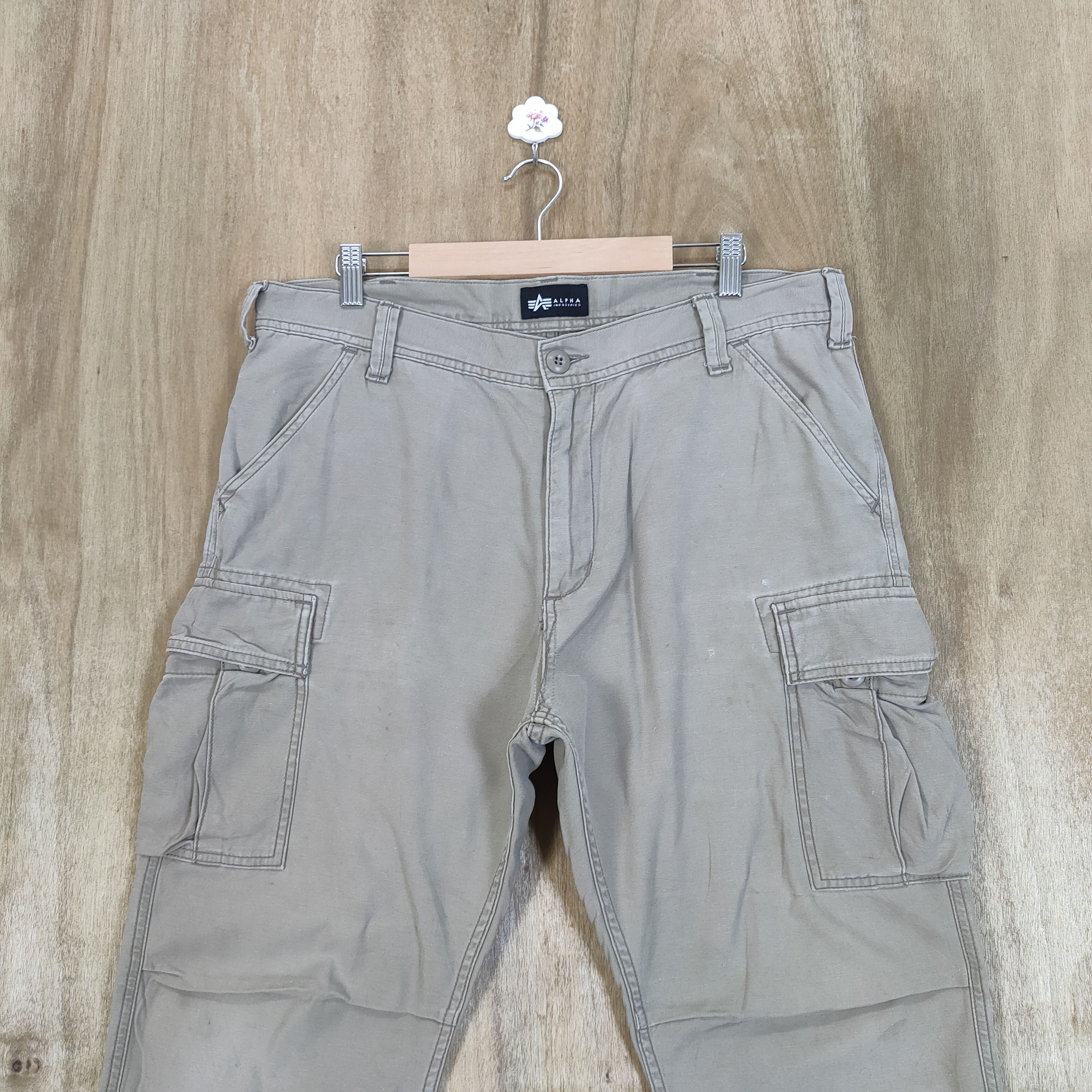 Alpha Industries ALPHA FADED BAGGY CARGO PANTS Size US 34 / EU 50 - 2 Thumbnail