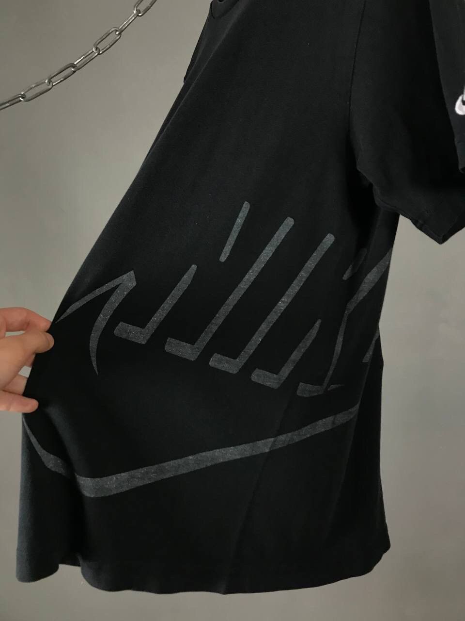 Nike × Vintage Nike Vintage Swoosh Streetwear Vintage Overprinted Tee Size US S / EU 44-46 / 1 - 6 Thumbnail