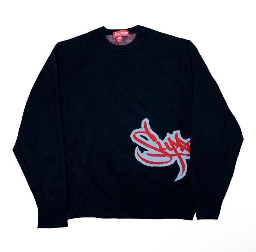 Supreme Red Supreme Graffiti Crewneck Sweater - Gem