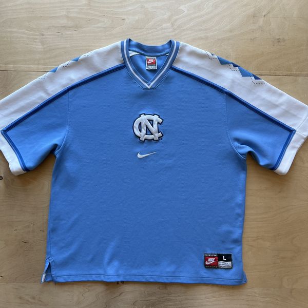 Nike UNC Tar Heels Basketball Warm Up Shirt L Blue Vintage Nike Grailed