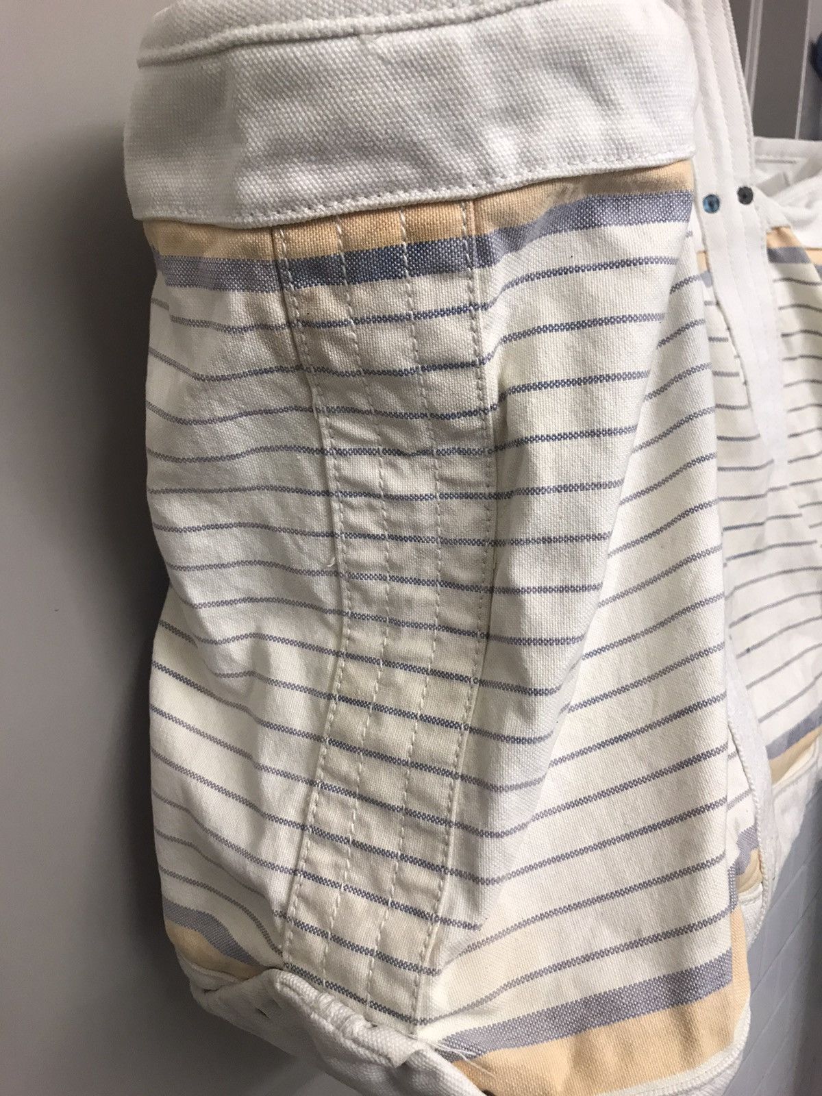 J.Crew J Crew Heavy Duty XL Stripped Canvas Tote Bag - Vintage Size ONE SIZE - 8 Thumbnail