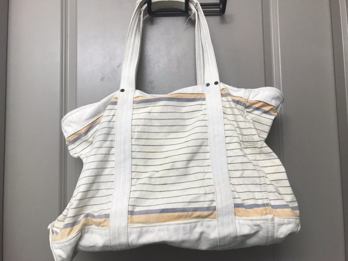 J.Crew J Crew Heavy Duty XL Stripped Canvas Tote Bag - Vintage Size ONE SIZE - 2 Thumbnail
