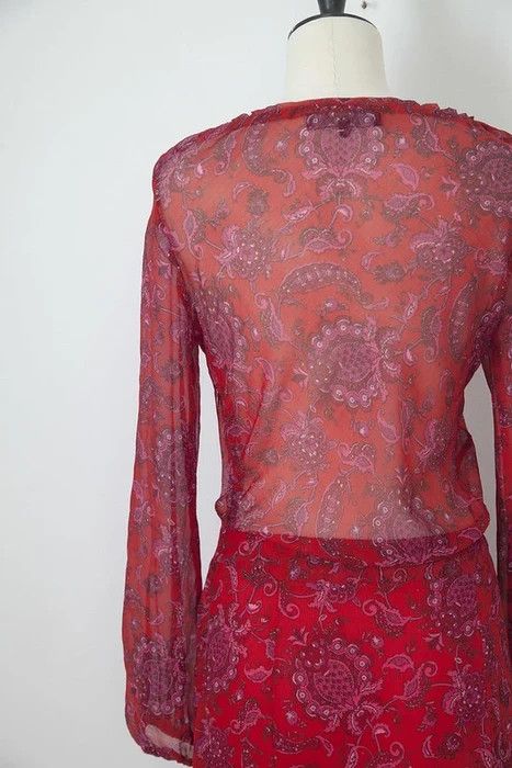 Isabel Marant Red plaisley dress Size XS / US 0-2 / IT 36-38 - 4 Thumbnail