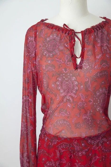 Isabel Marant Red plaisley dress Size XS / US 0-2 / IT 36-38 - 2 Thumbnail