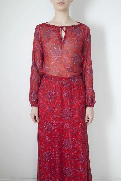 Isabel Marant Red plaisley dress Size XS / US 0-2 / IT 36-38 - 6 Thumbnail