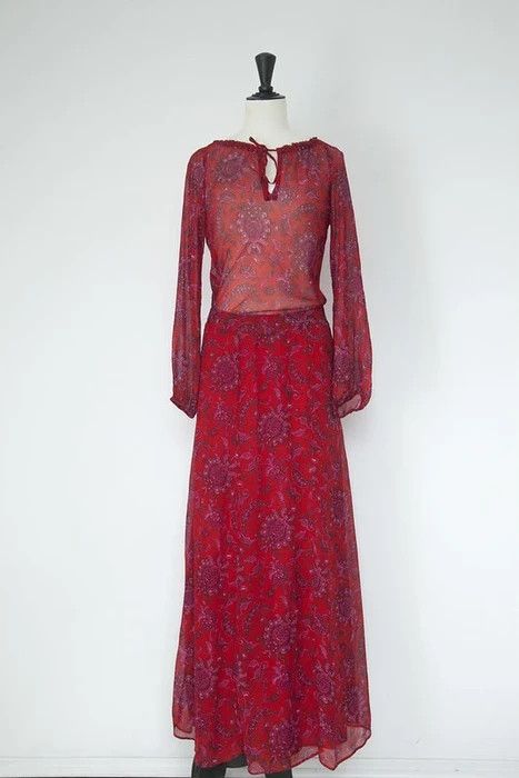 Isabel Marant Red plaisley dress Size XS / US 0-2 / IT 36-38 - 1 Thumbnail