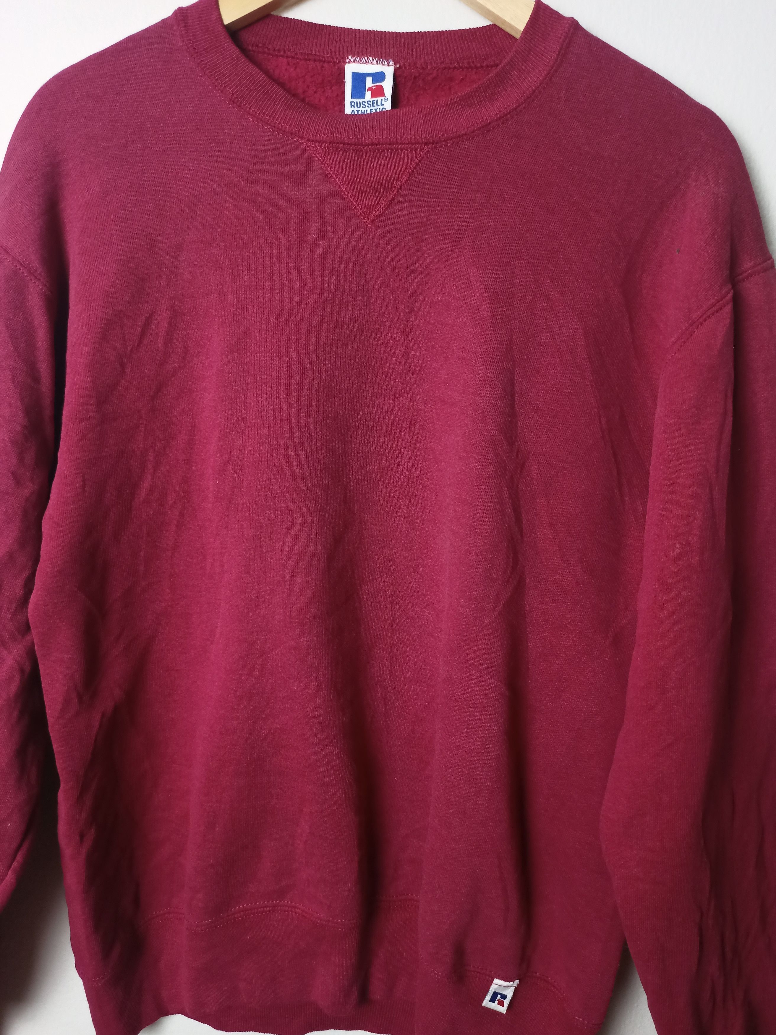 Other Vintage Russell Athletic Plain Marroon Sweatshirt Size US M / EU 48-50 / 2 - 7 Thumbnail